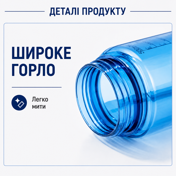 Бутылка для воды KANGZYUAN 500 мл Tritan спортивная, BPA Free, с герметичной крышкой, Голубой | Зображення 4