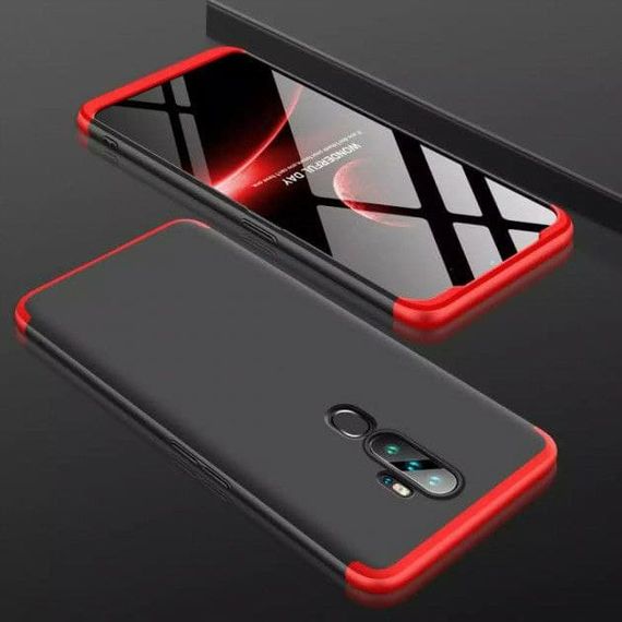 Чохол GKK 360 градусів для Oppo A5 (2020) колір Чорно-Червоний | Зображення 3