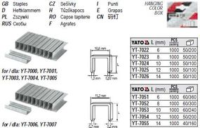 Скобы YATO скоби степлера h=6 b=11,2 t=0,7 1000 шт YT-7051