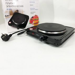 Плити для приготування Suntera SP-1930 черная, Плита побутова портативна, Електроплита на 1 конфорку RA-75
