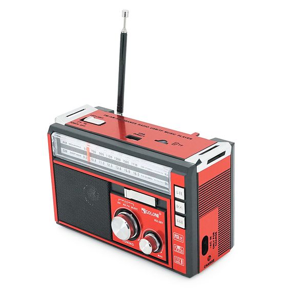 Радиоприемник GOLON RX381BT, LED, 3W, AM/FM радио, Входы microSD, USB, Bluetooth, питание от 220+АКБ+2*LR20, корпус пластмасс, BOX | Зображення 1