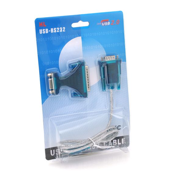 Кабель USB to RS-232 з перехідником RS-232 (9 pin) > (25Pin), Blister | Зображення 1