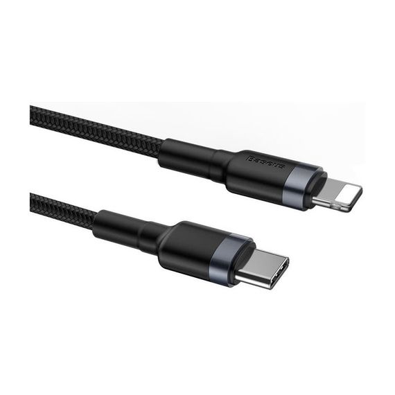 Дата кабель USB-C to Lightning 1.0m 18W 2.1A Cafule Black-Grey Baseus (CATLKLF-G1) | Зображення 3