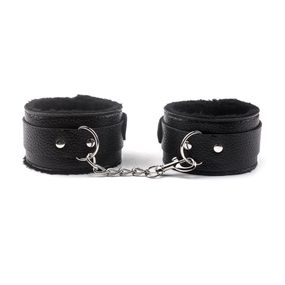 БДСМ Шкіряні наручники чорний 23304