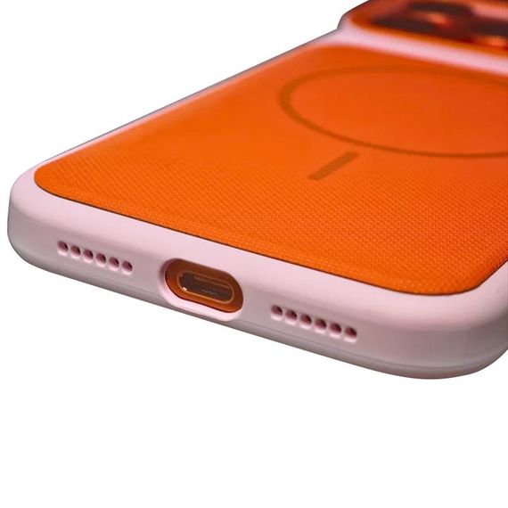 Чохол PC Textile Hybrid with Magnetic Fit для Apple iPhone 17 Pro / 18 Pro (6.3") Pink / Orange | Зображення 1