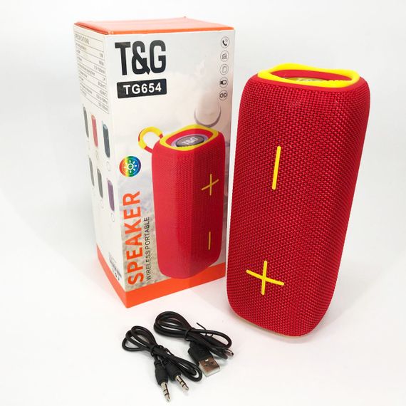 Портативна Bluetooth колонка TG654 8W з підсвічуванням, блютуз колонка для вулиці. Колір: червоний | Зображення 2