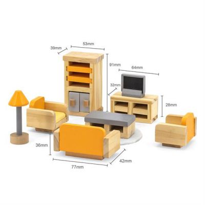 Ігровий набір Viga Toys Дерев&apos;яні меблі для ляльок PolarB Вітальня (44037) | Зображення 2