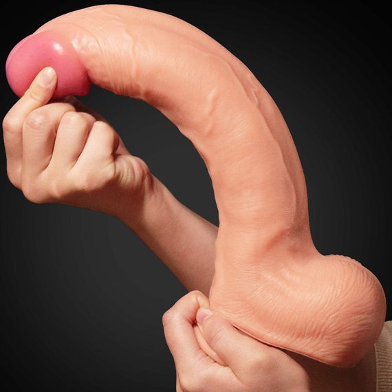 Фалоімітатор - Dual-Layered Silicone Cock 12" Flesh Sex Aura | Зображення 5