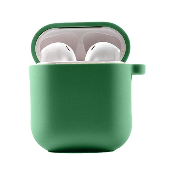 Силіконовий футляр із мікрофіброю для навушників Airpods 1/2 Зелений/Spearmint