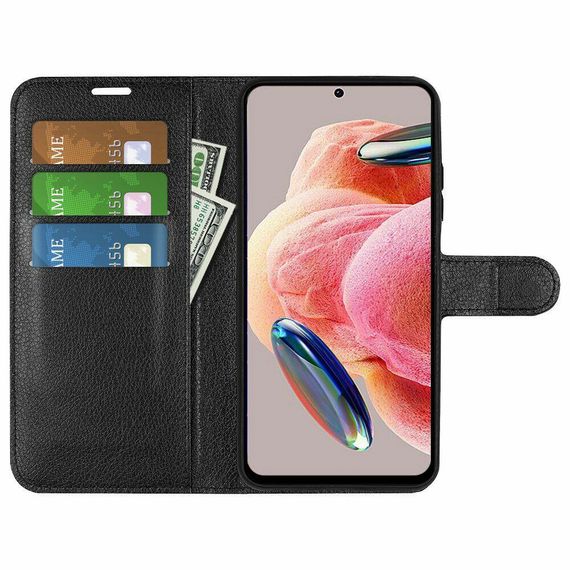 Чохол книжка з кишенями для карт на Xiaomi Redmi Note 12 Pro 5G колір Чорний | Зображення 1