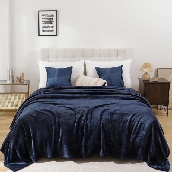 Плед флісовий Love You синій 150x200 см м’який теплий для дому та відпочинку (8173) | Зображення 1