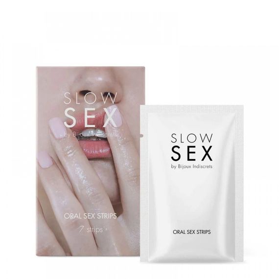 Мятные полоски для орального секса SLOW SEX Bijoux Indiscrets Oral sex strips (в упаковке 7 шт.) sexstyle