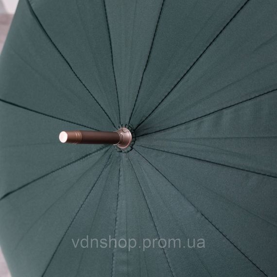 Класична парасолька-тростина з чохлом напівавтомат з поліестеру міцна надійна 12 спиць діаметр 120 см Зелений HP-23-16GR | Зображення 8