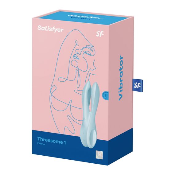 Кліторальний вібратор Satisfyer Threesome 1 Light Blue з трьома гнучкими пальчиками | Зображення 6