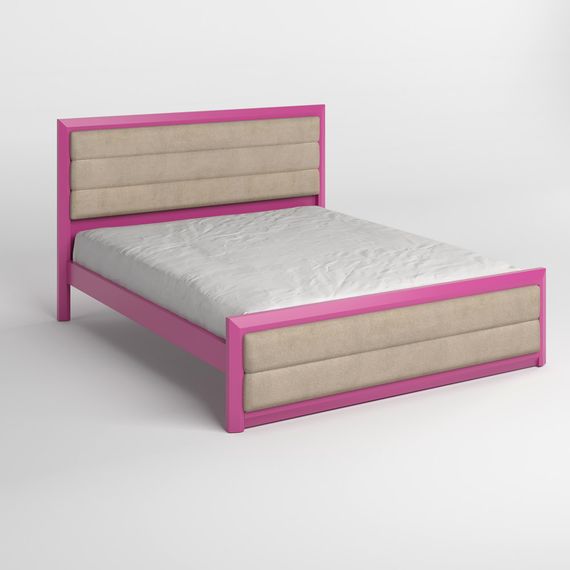 Двоспальне дерев&#039;яне ліжко Mebigrand Барселона Б5 Рожевий (S2060R30B)/Аляска 23 (Бежевий) 160х200 см (MBG-13197) | Зображення 1