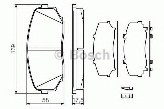 Комплект гальмівних колодок - дискові BOSCH 0986494375 на MAZDA 8 III (LY)