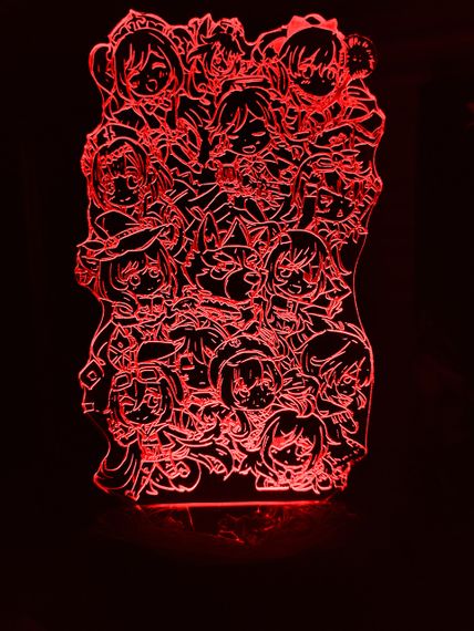 Акриловый светильник-ночник Genshin 3 красный tty-n000830