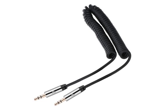 Кабель 2E аудио (jack 3.5mm-M/jack 3.5mm-M, Coiled, 1.8m, black (2E-W3539bl)
