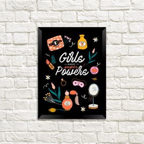 Постер в рамке Girls have super powers 21x30 см, A4 (MT4_21M009_BL)