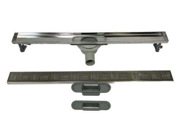 Душевой канал с горизонтальным фланцем Maxiflow Standart Line 60 см 360° решетка Волна 4013.00360K.060.1 | Зображення 2