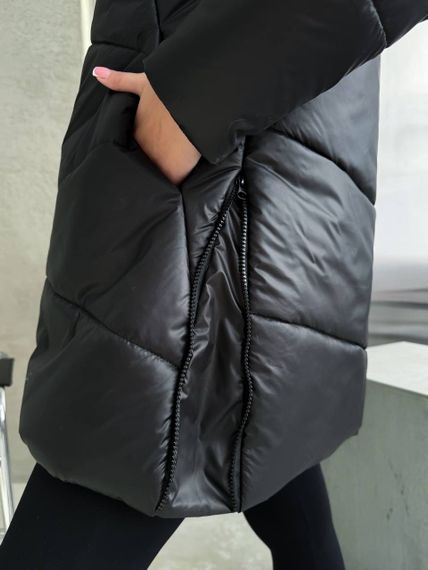 Женская теплая зимняя куртка с капюшоном NB23053 размер 50/52 цвет черный | Зображення 3