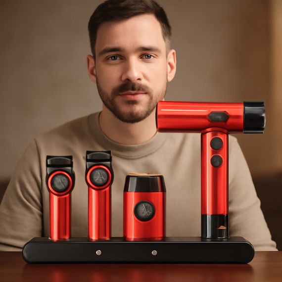 Великий професійний комплект VGR SteplerSS Pro 4 in 1 Red (46076-VGR STEPLERSS PRO 4 IN 1 RED_171) | Зображення 1