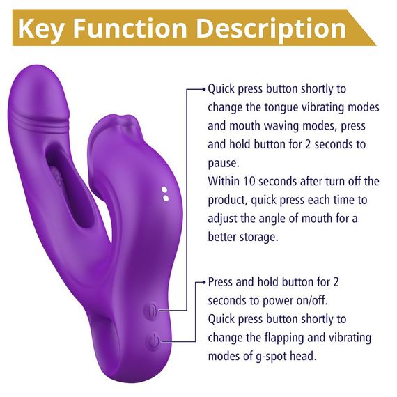 Вібратор - Erospace Sweet Play G-Spot Vibrator With Clitoral Licking & Flapping A17 | Зображення 2