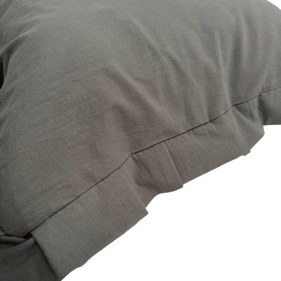 Декоративна наволочка SoundSleep Stonewash Dark Gray 45х45 см з рюшами (94331950) | Зображення 1