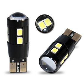 Светодиодная автолампа T10(W5W) 10 5630smd White canbus with ring (160 Lm)  с линзой +"обманкой"