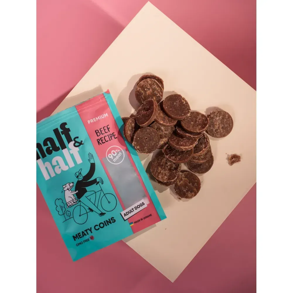 Ласощі для собак Half&Half Meaty Coins Adult м'ясні монетки, з яловичиною 100г | Зображення 3