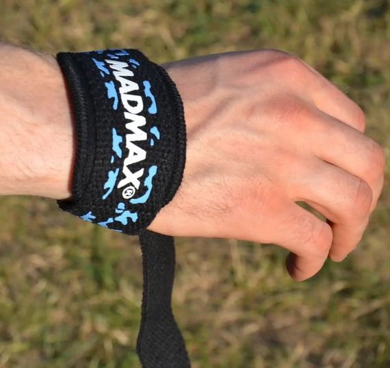 Лямки для тяги MadMax Camo Power Wrist Straps Camo/Light Blue (MFA-275-BLU-U) | Зображення 1