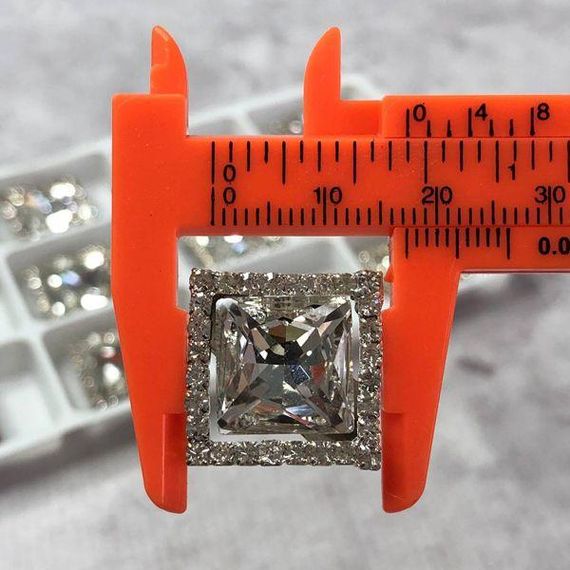 Стразы стеклянные 17х17 мм пришивные, Crystal | Зображення 2