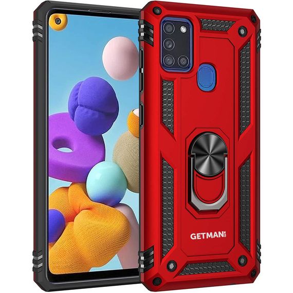 Противоударный чехол GETMAN (Ударопрочный) для Samsung Galaxy A21s Red | Зображення 2