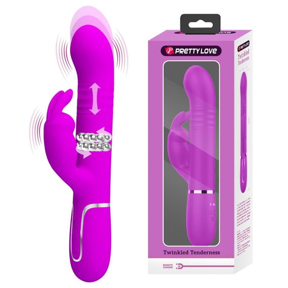 Вібратор PRETTY LOVE Coale Twinkled Tenderness Purple, 7 vibration functions 4 rotation functions 4 Sex Aura