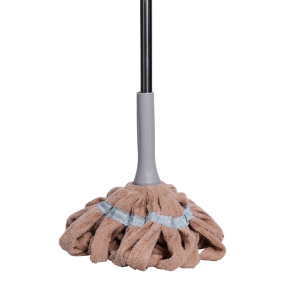 .Швабра телескопічна для миття підлоги універсальна мотузкова швабра з самовіджимом для прибирання Бежевий HP-35015-13BE | Зображення 1
