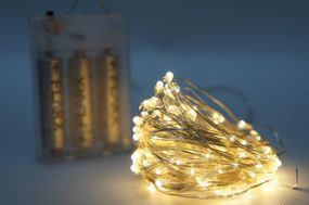 Светодиодная гирлянда Роса 50 LED 5м теплый белый на батареках