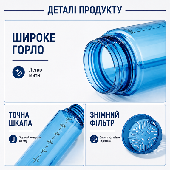 Пляшка для води KANGZYUAN 500 мл Tritan спортивна,  BPA Free, з герметичною кришкою, Блакитний | Зображення 2
