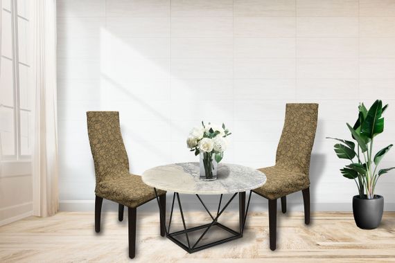 Жакардові чохли на стільці Roza без спідниці Пісочні