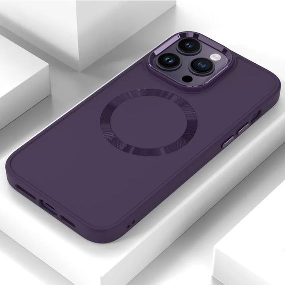 TPU чехол Bonbon Metal Style with MagSafe для Apple iPhone 12 Pro Max (6.7") Фиолетовый / Dark Purple | Зображення 6