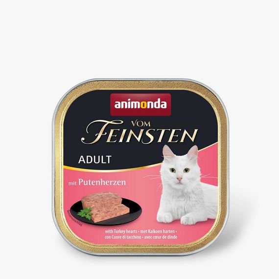 Корм для взрослых котов Animonda Vom Feinsten Adult with Turkey hearts влажный с индюшачьими сердцами 100 гр