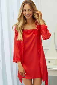 Комплект халат і сорочка LivCo Corsetti Jacqueline Червоний L/XL