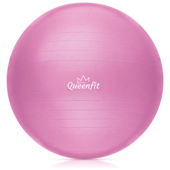 Фітбол Queenfit 65см рожевий + насос | Зображення 1