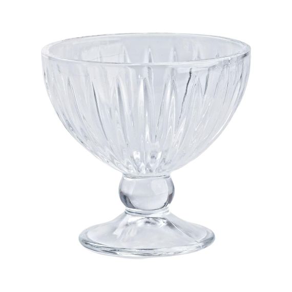 Креманка на ножке стеклянная прозрачная 250 (мл) набор креманок 6 штук для салатов, десертов, желе HP520 | Зображення 1