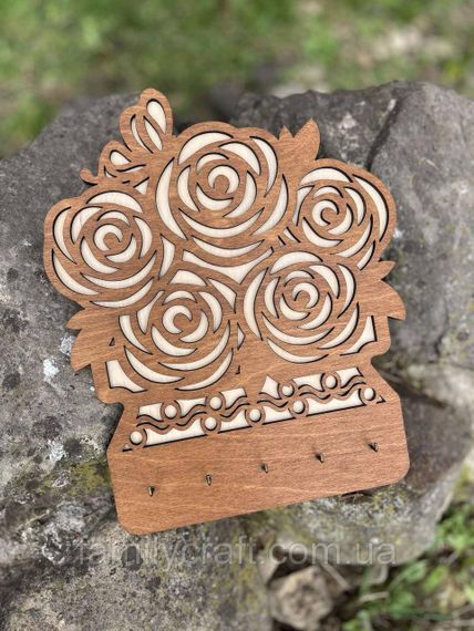 Настенная ключница из дерева Деревянный органайзер для ключей Держатель для хранения Персонализация | Зображення 1