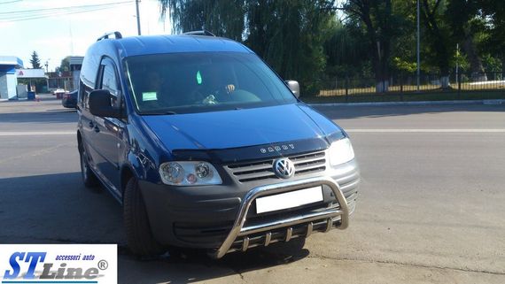 Кенгурятник WT003 (нерж) 60мм, без надписи для Volkswagen Caddy 2004-2010 гг | Зображення 1