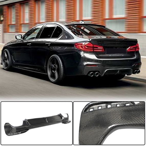 Дифузор заднього бампера V1 (для M-Sport 2017-2020, Карбон) для BMW 5 серія G30/31 рр