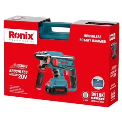 Перфоратор Ronix аккумуляторный 20В, 4Ah х 2 (8910K) | Зображення 1