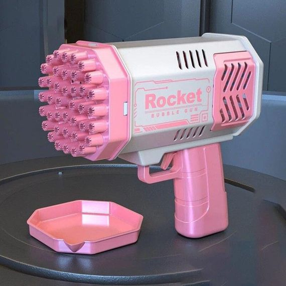 Детский пистолет мыльные пузыри Rocket Bubble Gun 15,8 см автоматический. Цвет: розовый GN-67 | Зображення 1