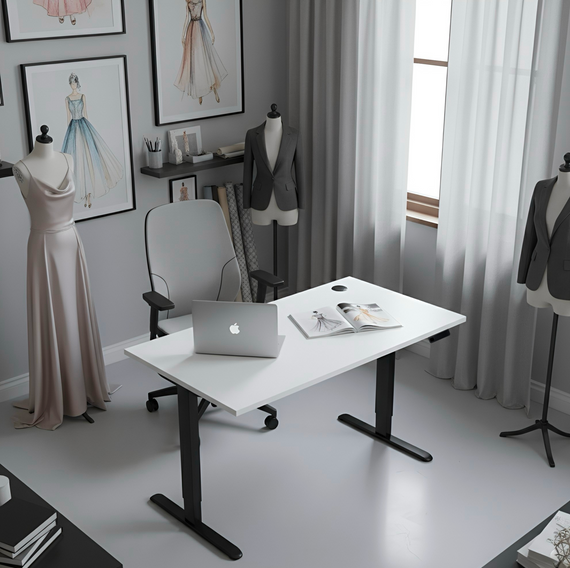 Стіл із електричним регулюванням висоти, одномоторний, з однією заглушкою, чорний каркас, 1400х700х718-1178 мм | Зображення 1