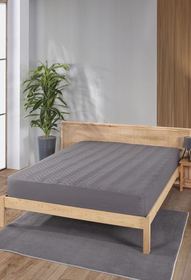 Наматрацник стьобаний водонепроникний Kayra 140х200 см., Сірий